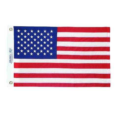 12 IN. X 18 IN. NYL-GLO U.S. FLAG WITH EMBROIDERED STARS